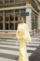 Yellow Satin Wedding Dress