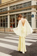 Yellow Satin Wedding Dress
