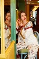 Printed Wide Collar Shirt - Vintage Flower