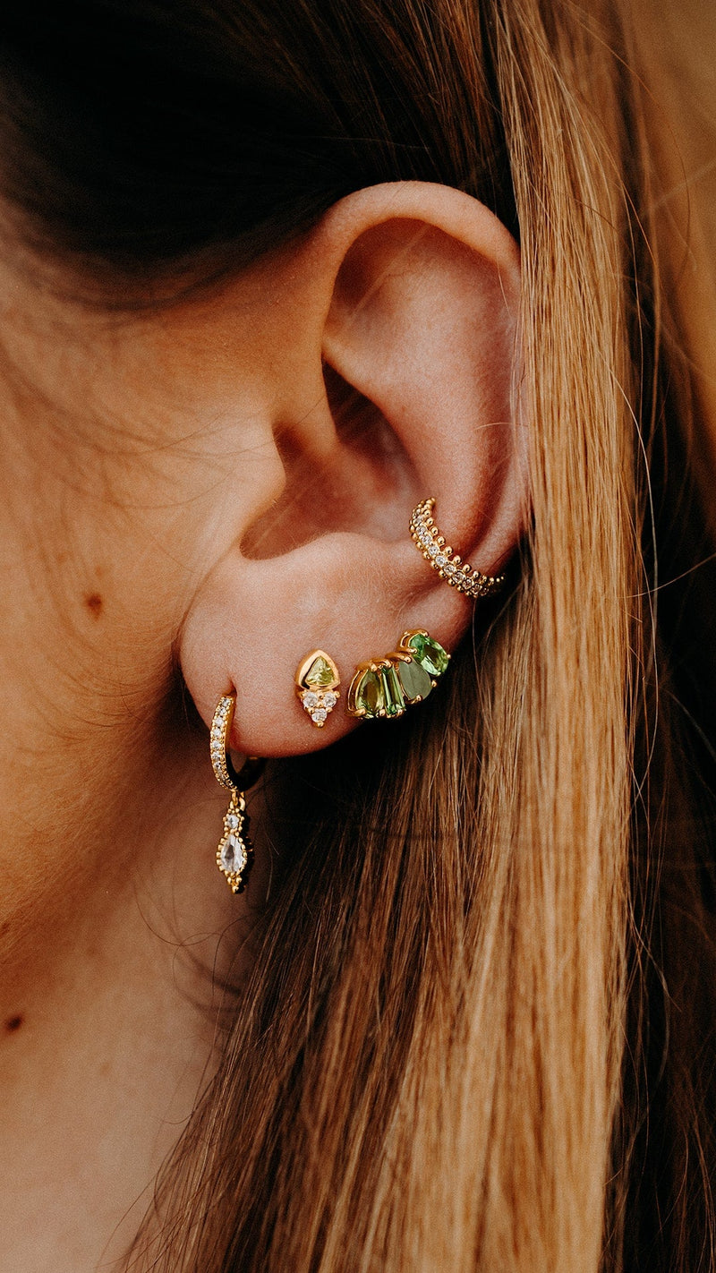 Composition de boucles d'oreilles femme plaqué or