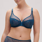 Delice Underwired Plunge Bra - Prestige Blue