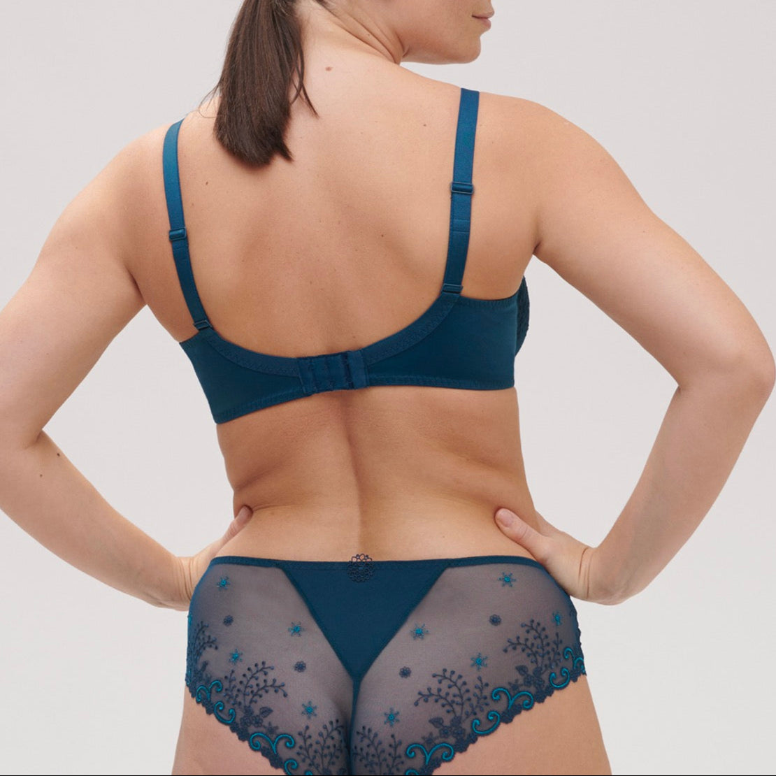 Delice Underwired Plunge Bra - Prestige Blue