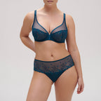 Delice Underwired Plunge Bra - Prestige Blue