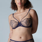 Soutien-Gorge Armature Décolleté Plongeant Reflet - Minuit