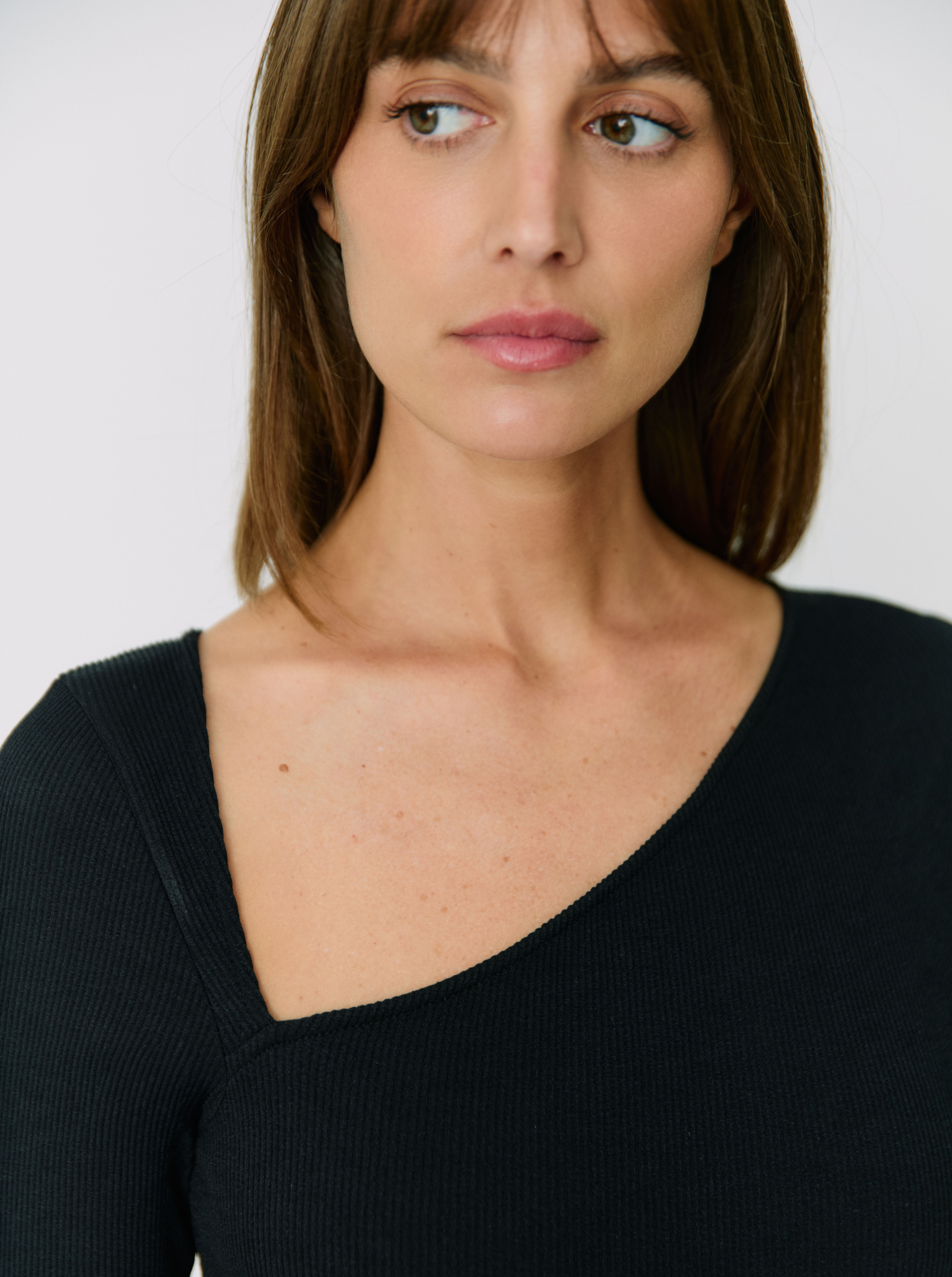 Black Sculpt Slash Asymmetric Bodysuit