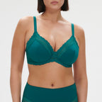 Destinee Support Padded Underwired Bra - Pavo Blue