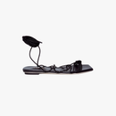 Ophilia Black Flat Lace-Up Sandal
