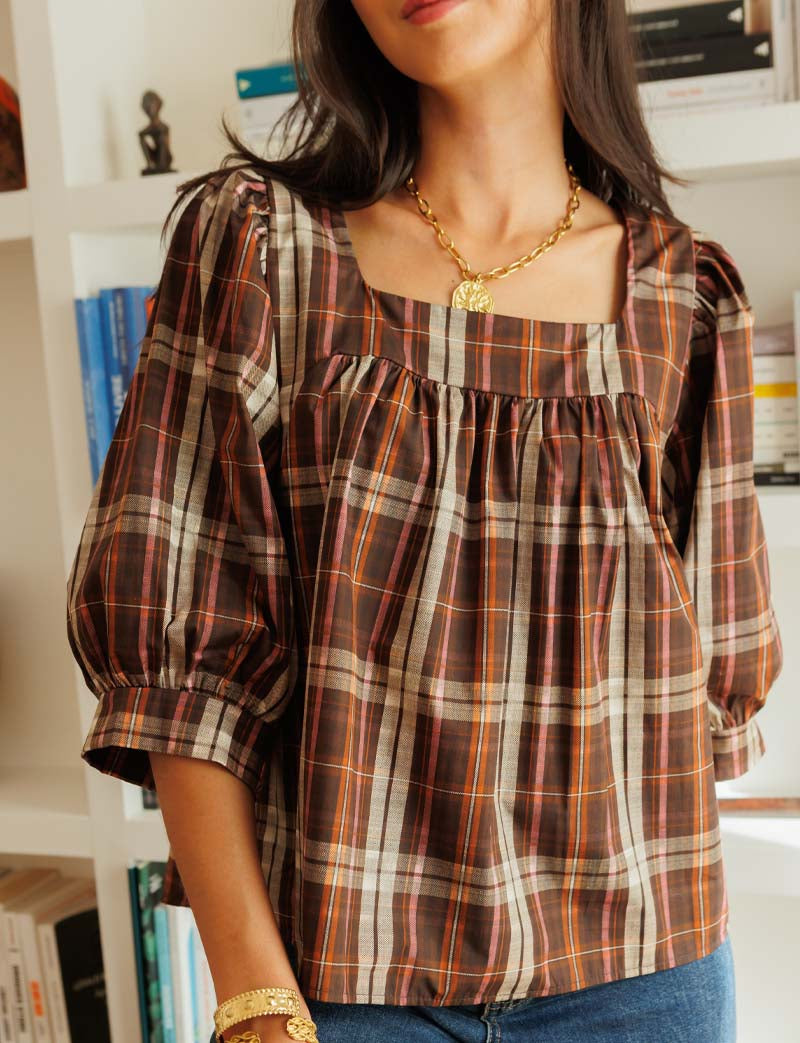 Karierte Bluse Tizia