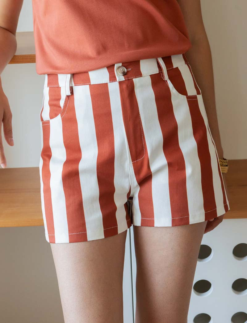 Short À Rayures Terracotta Kevy