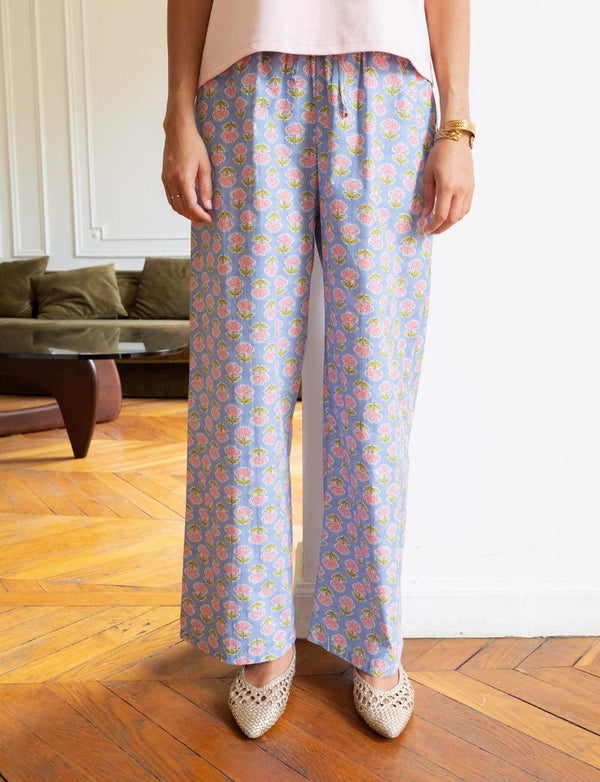 Pantaloni Blu e a Fiori Niko