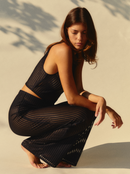 Top Black Stripes Mesh