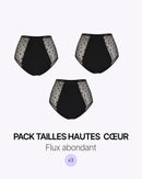 Menstrual Pack Trio High Waist Panties Hearts