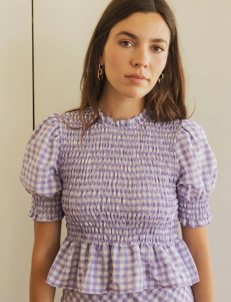 Lilla Gingham-Top Paloma