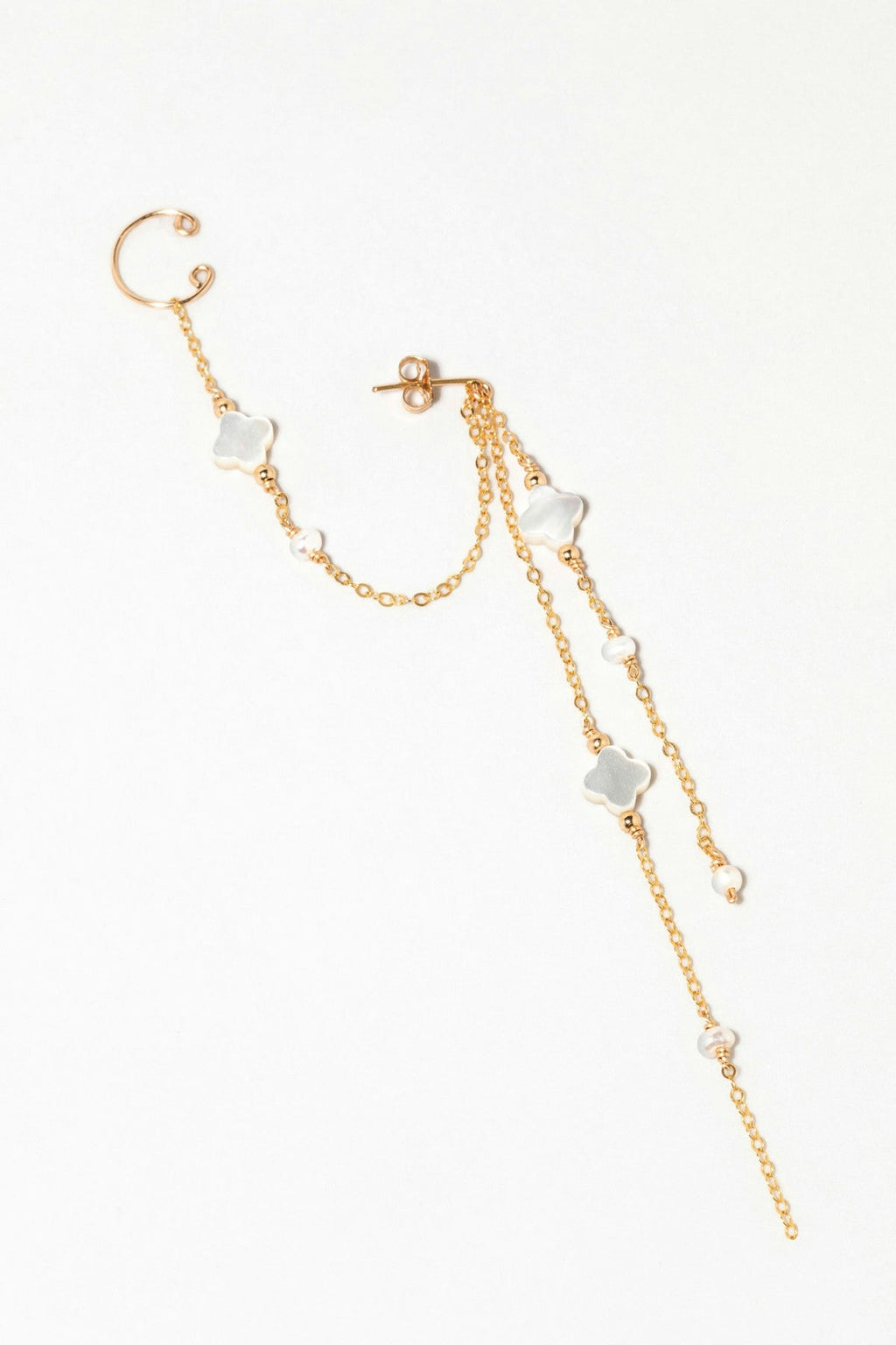 Bijou D'Oreille Swan Étoile - Nacre