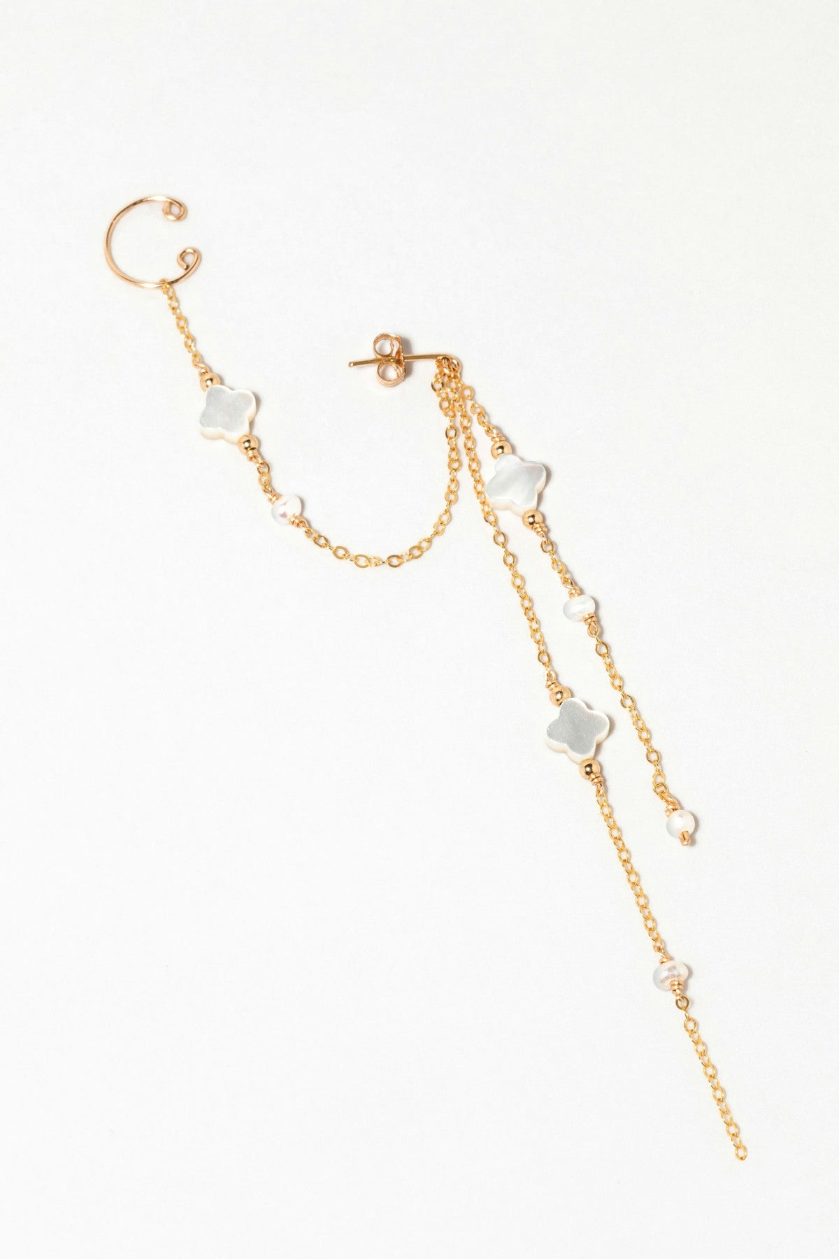 Bijou D'Oreille Swan Étoile - Nacre