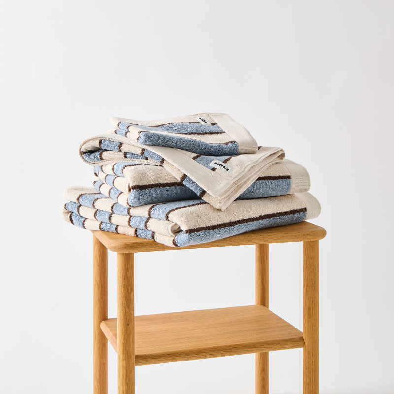 Serviette De Bain - Rayures Bleues