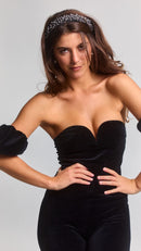 Body Diana Velours Manches Courtes