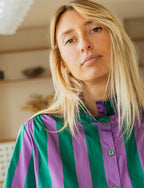 Camicia viola e verde Gustava