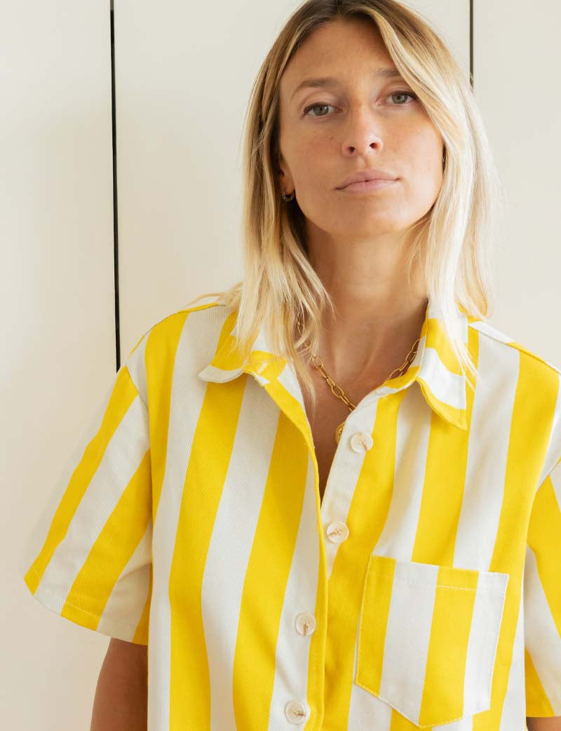 Combishort À Rayures Jaunes Rowen