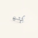 Piercing butterfly en titane argenté