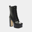 Bottines Michael Kors Natasha Lace Up Bootie - Cuir Noir