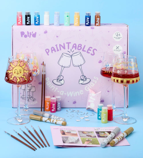 Peinture Sur Verre À Vin - Set De 4 Verres