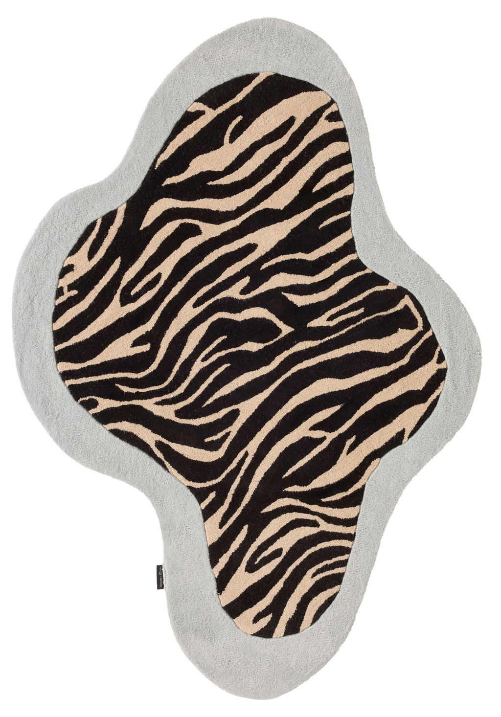 Âme fauve – Zebra wool rug - blue Âme fauve