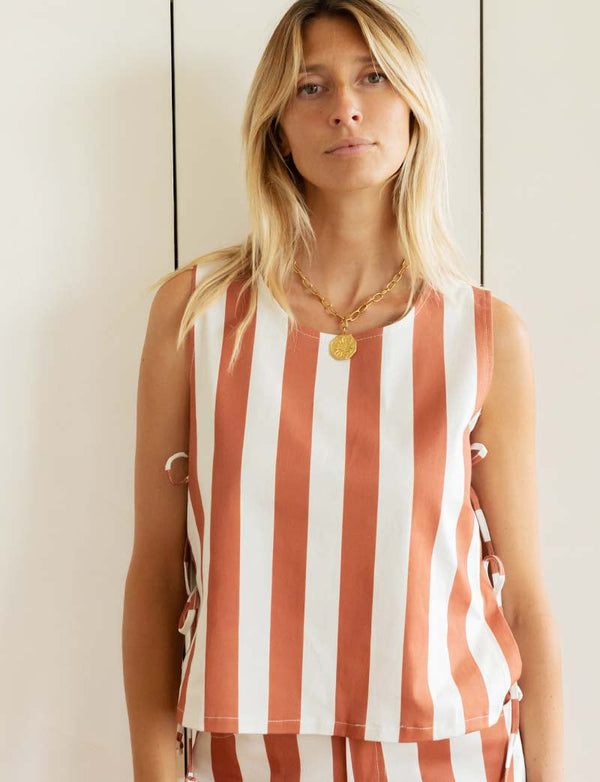 Gestreiftes Top Terracotta Ansy