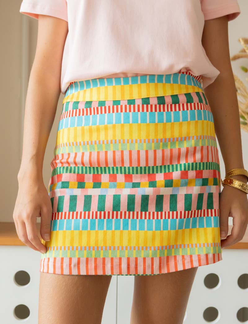 Hely Multi-Striped Skirt