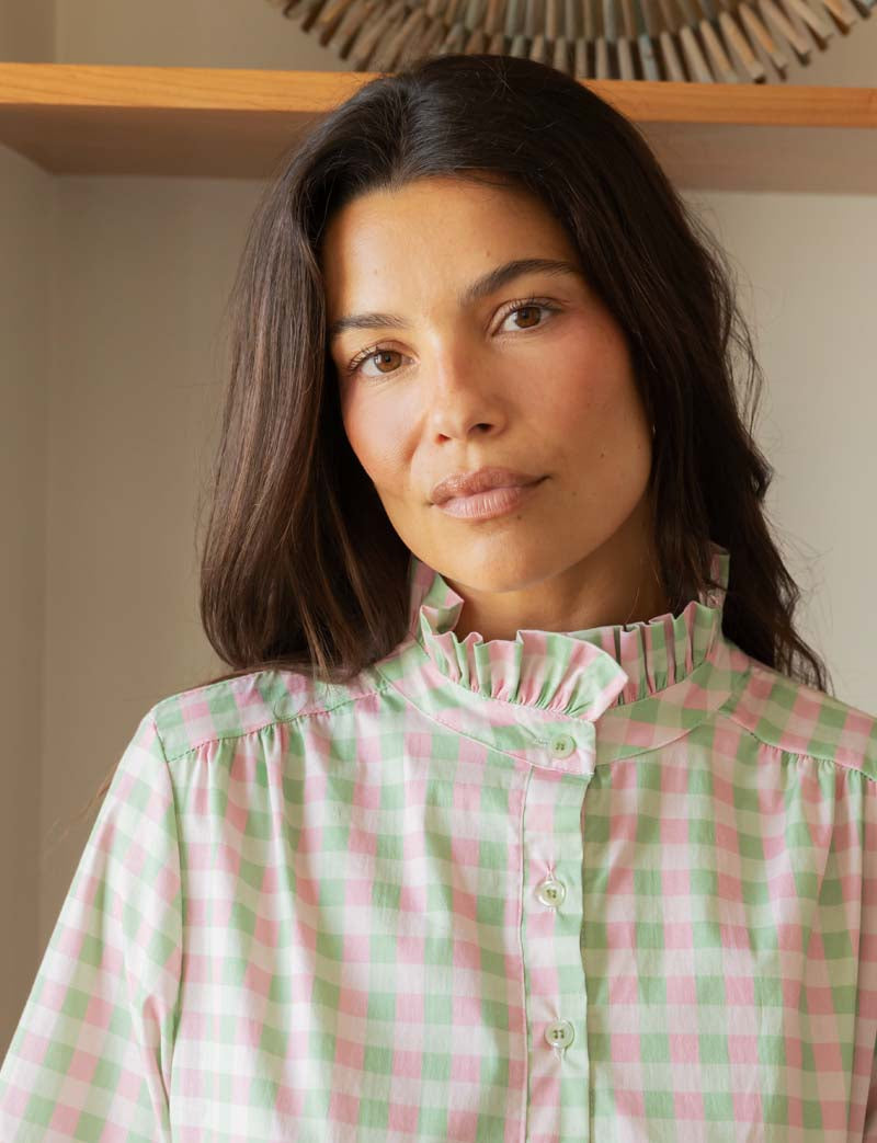 Robe Vichy Rose & Vert Yaiza