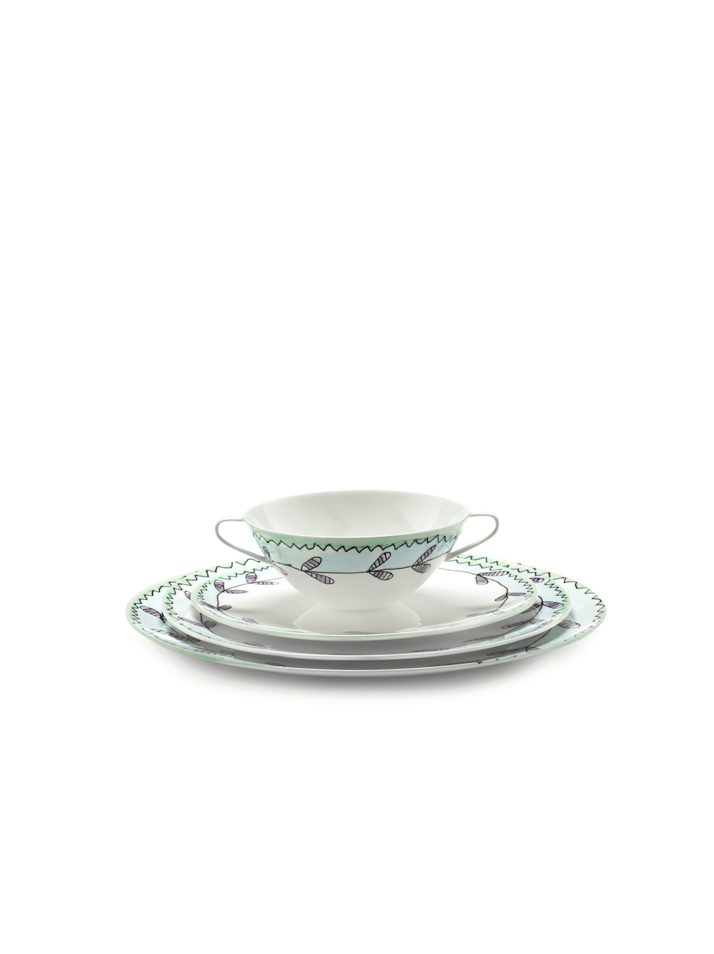 Midnight Flowers - Lot De 2 Assiettes - M - Porcelaine Bone China - Blossom Milk