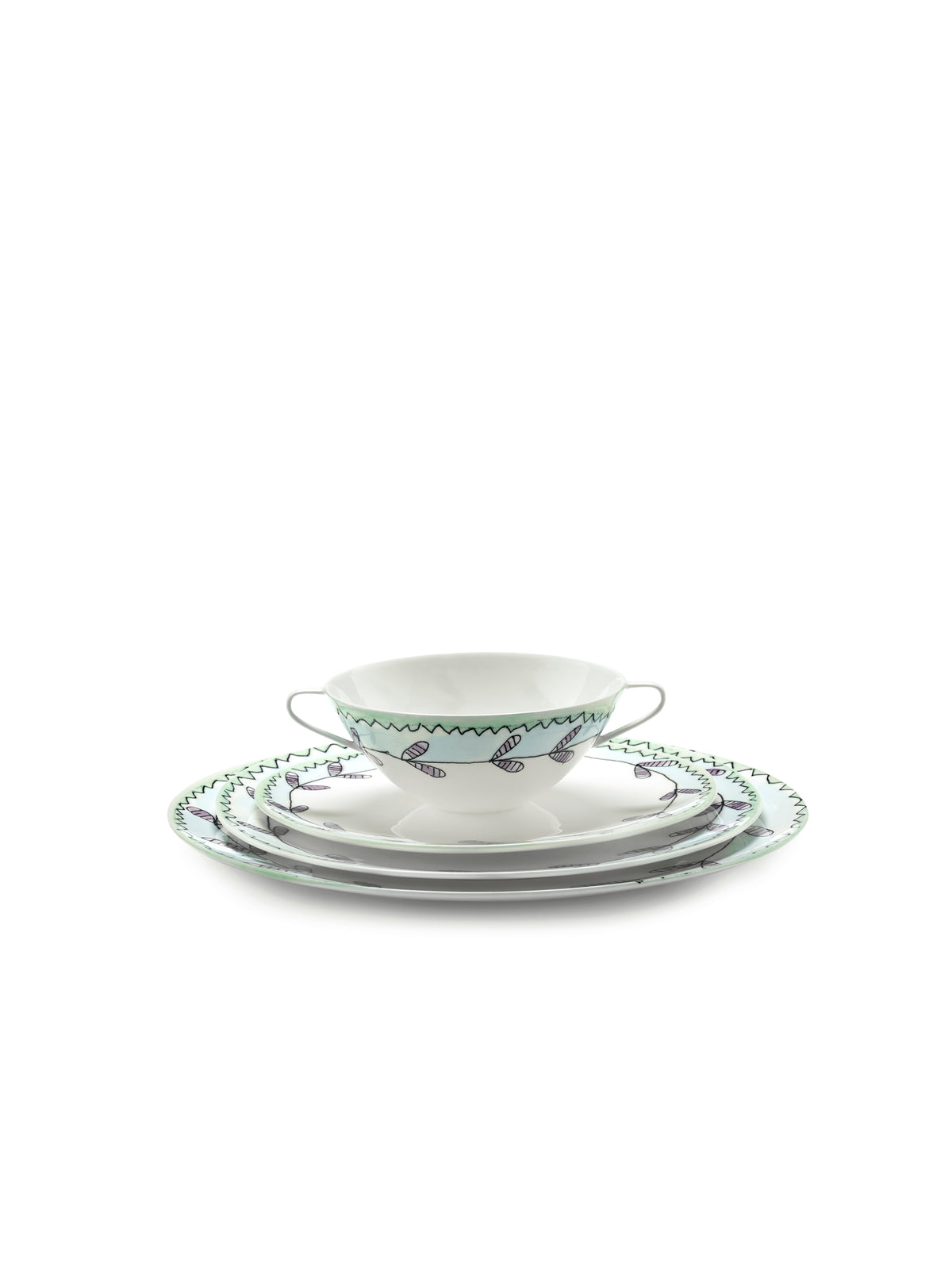 Midnight Flowers - Lot De 2 Assiettes - M - Porcelaine Bone China - Blossom Milk