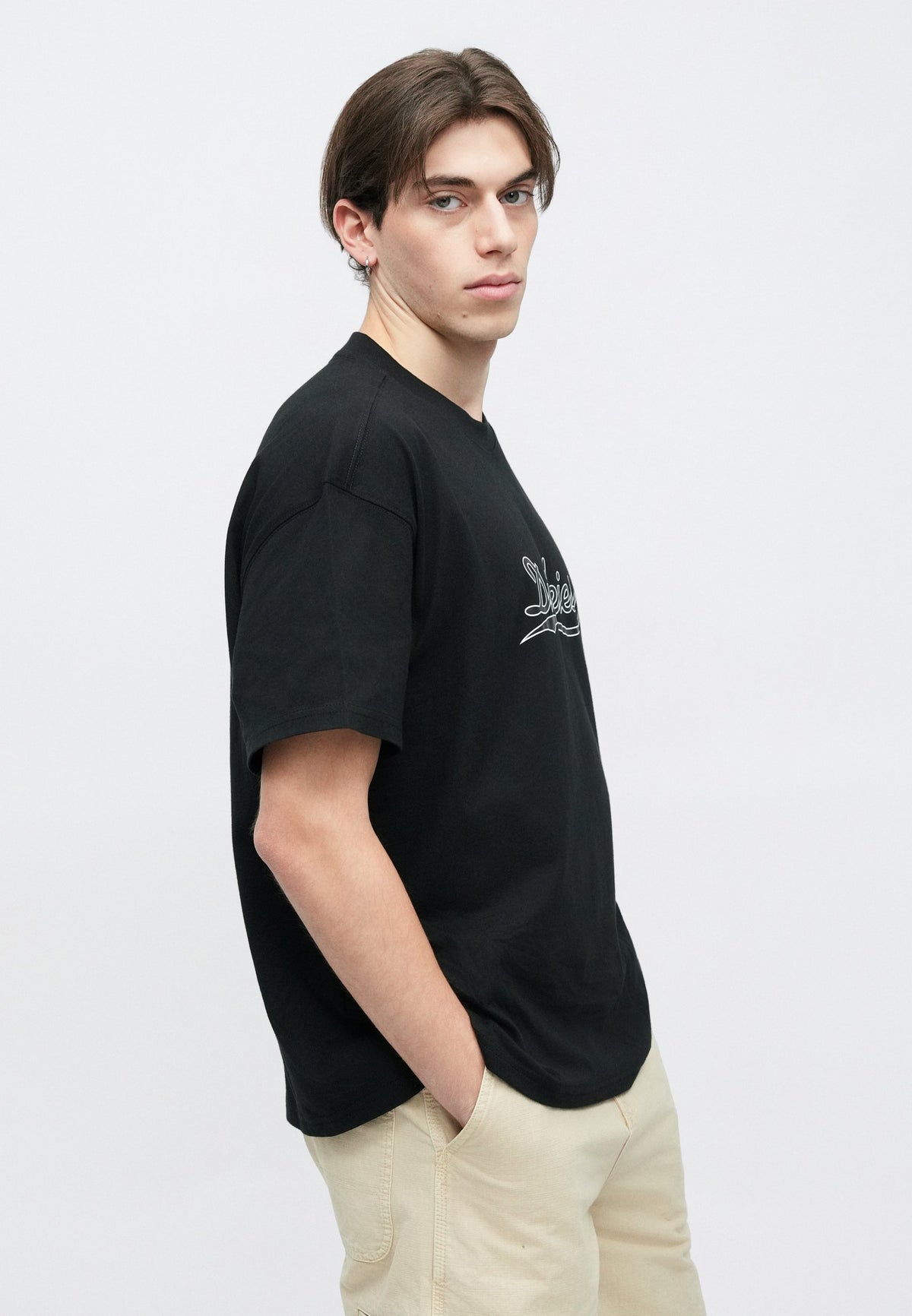 Camiseta de peso medio Loose Wave - Black
