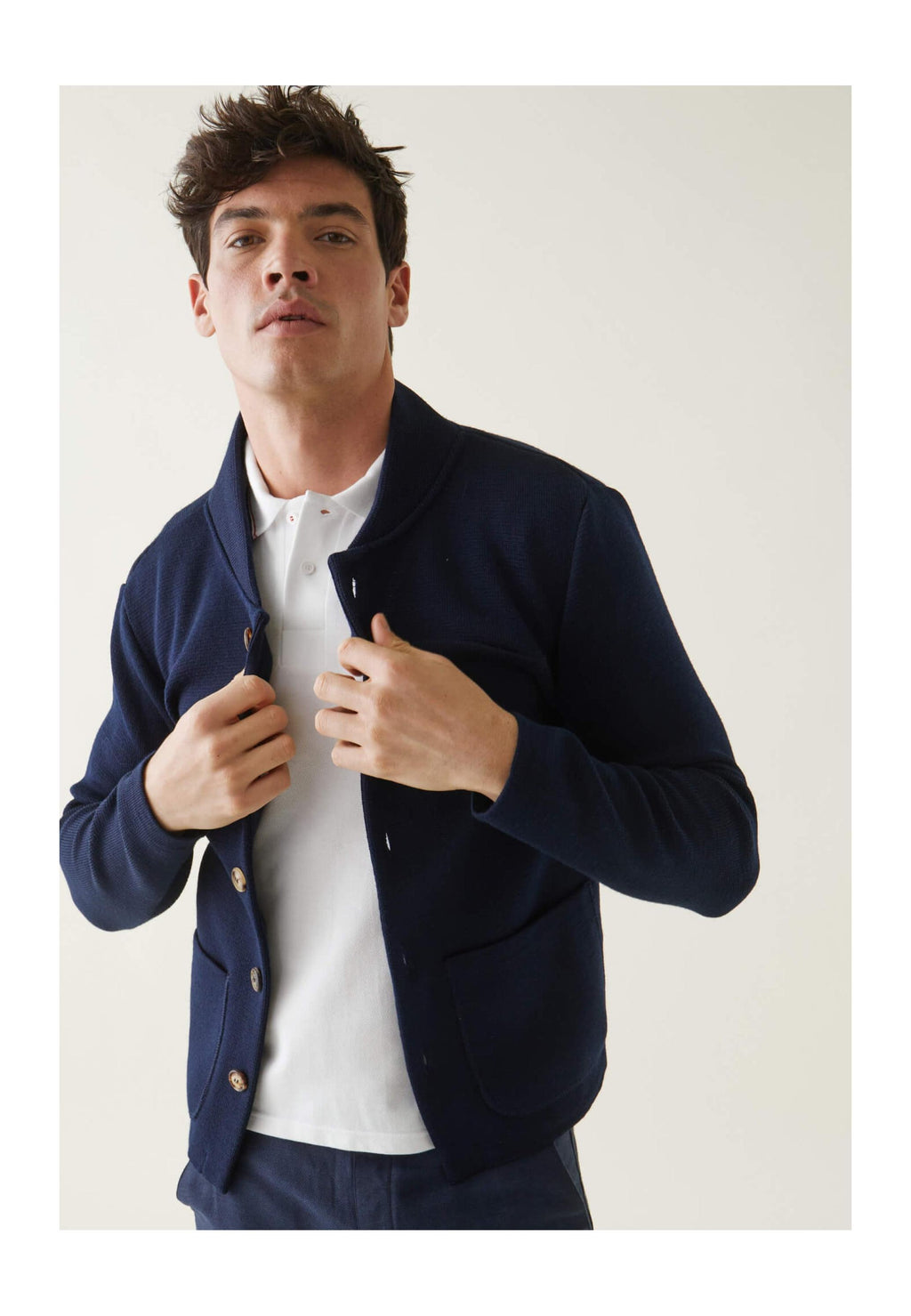 Gilet Eloi En Maille - Marine