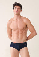 Slip Bleu Marine En Coton Avec Cocarde - Terrible Marine