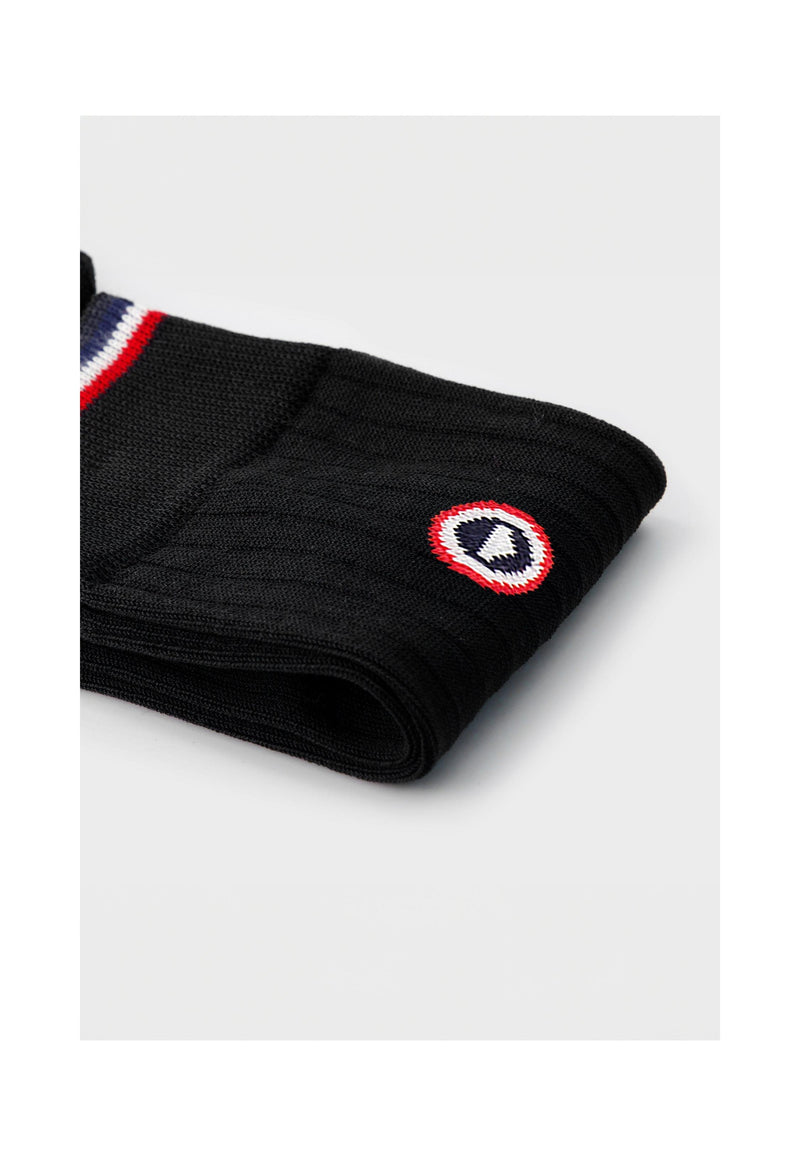 Chaussettes Mi-Hautes Noires En Fil D'Écosse - Nessy Noir