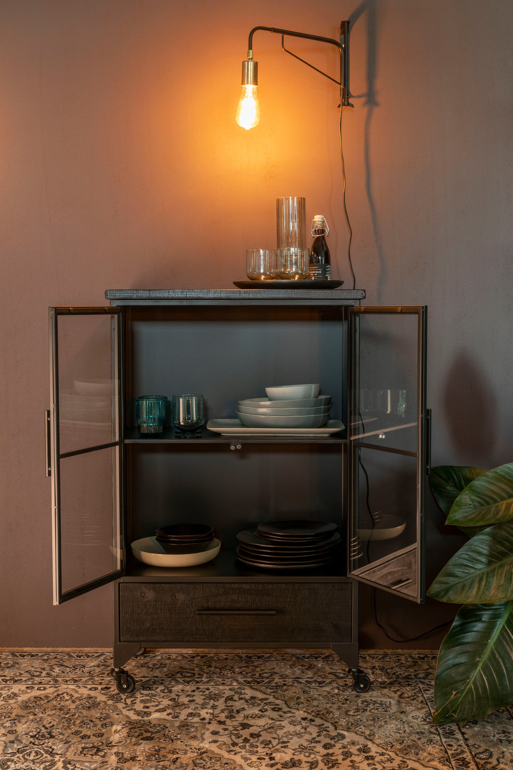 Ferre M - Wardrobe - Fir veneer - Black