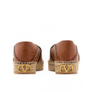 Espadrilles - Valentino Garavani Logo-Plaque Leather - Brown