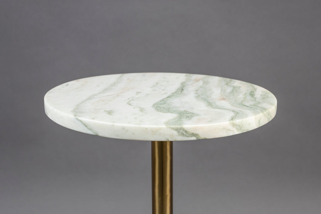 Salerno M - Side Table - Solid Marble - Green/Gold Marble