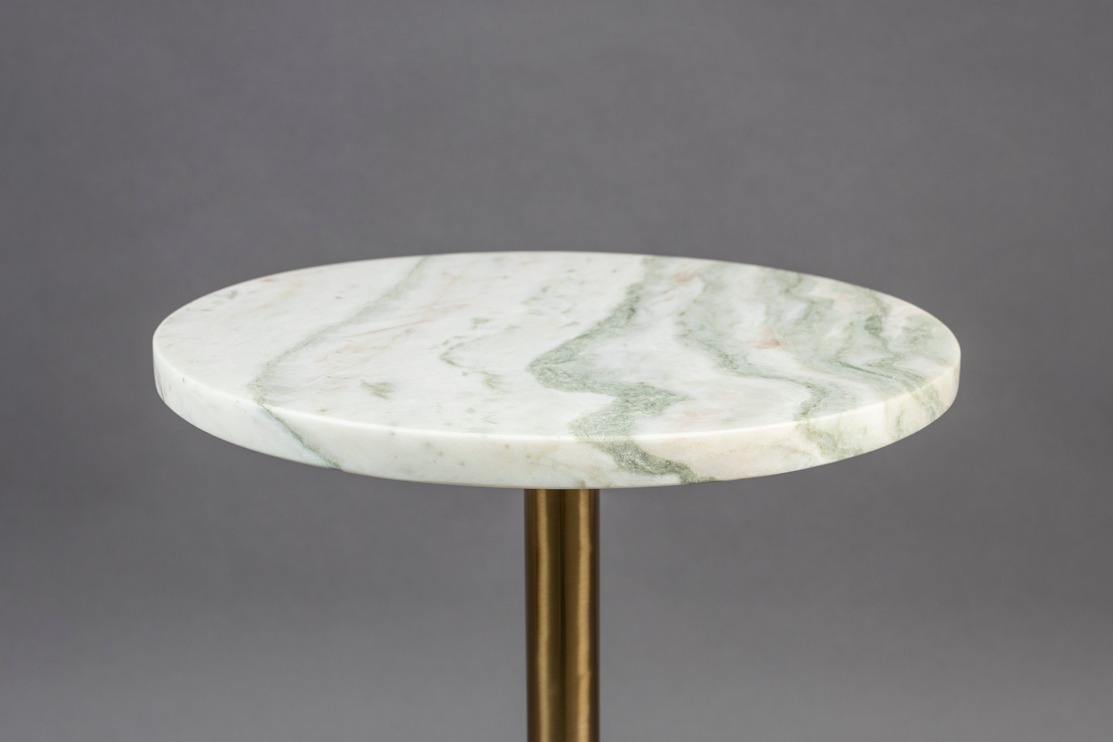 Salerno M - Side Table - Solid Marble - Green/Gold Marble