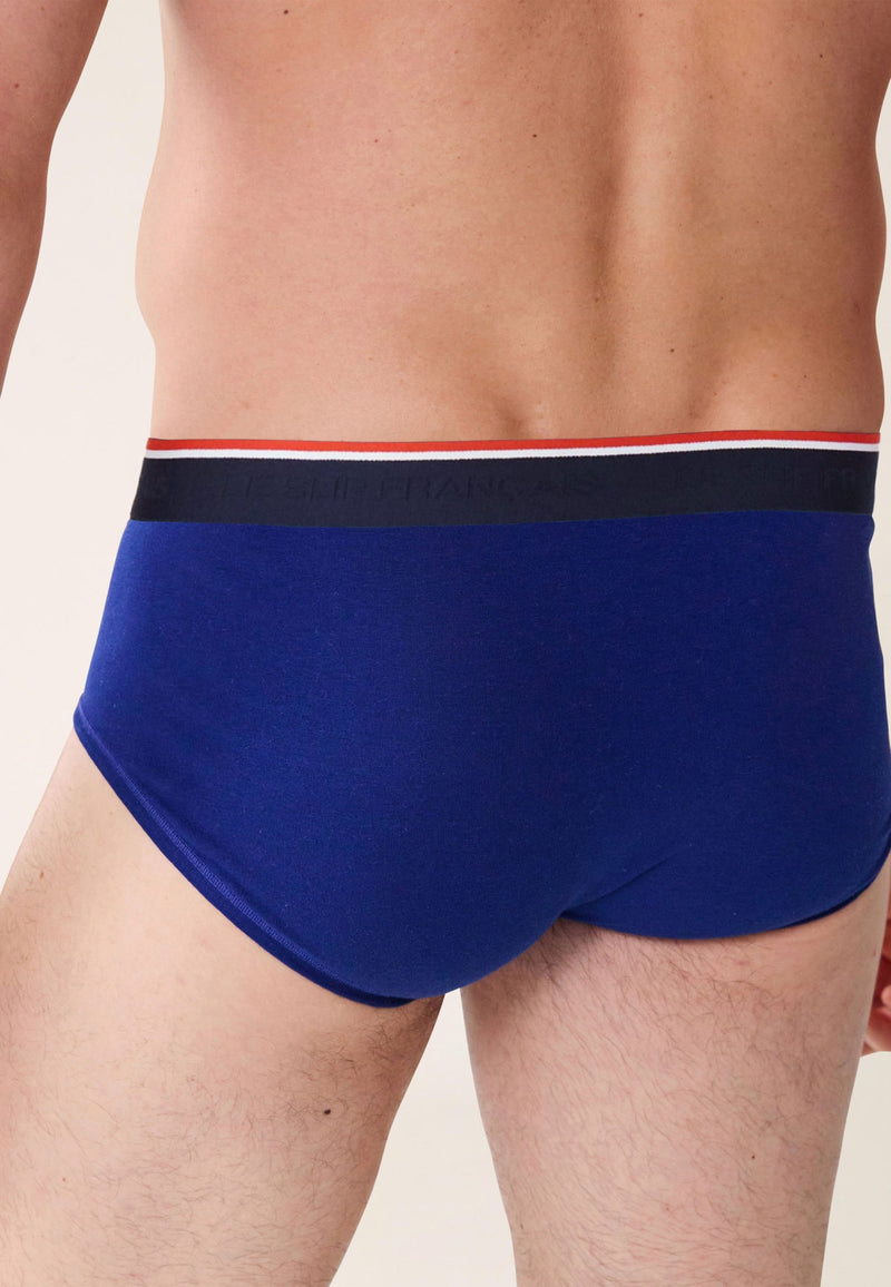 Slip Bleu En Coton Avec Cocarde - Terrible Indigo