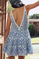 Robe Marilyn Flower Embroidered Lavender