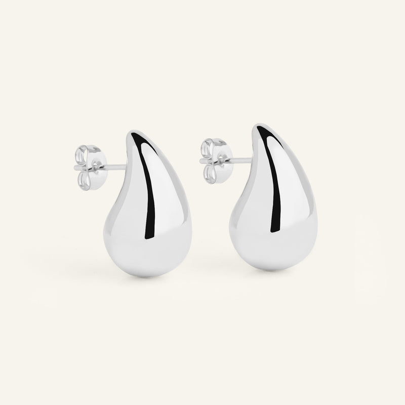 Boucles d'oreilles Gouttes Acier inoxydable argenté
