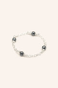 Satellite Silver Chain Ring - Hematite