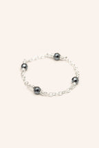 Satellite Silver Chain Ring - Hematite