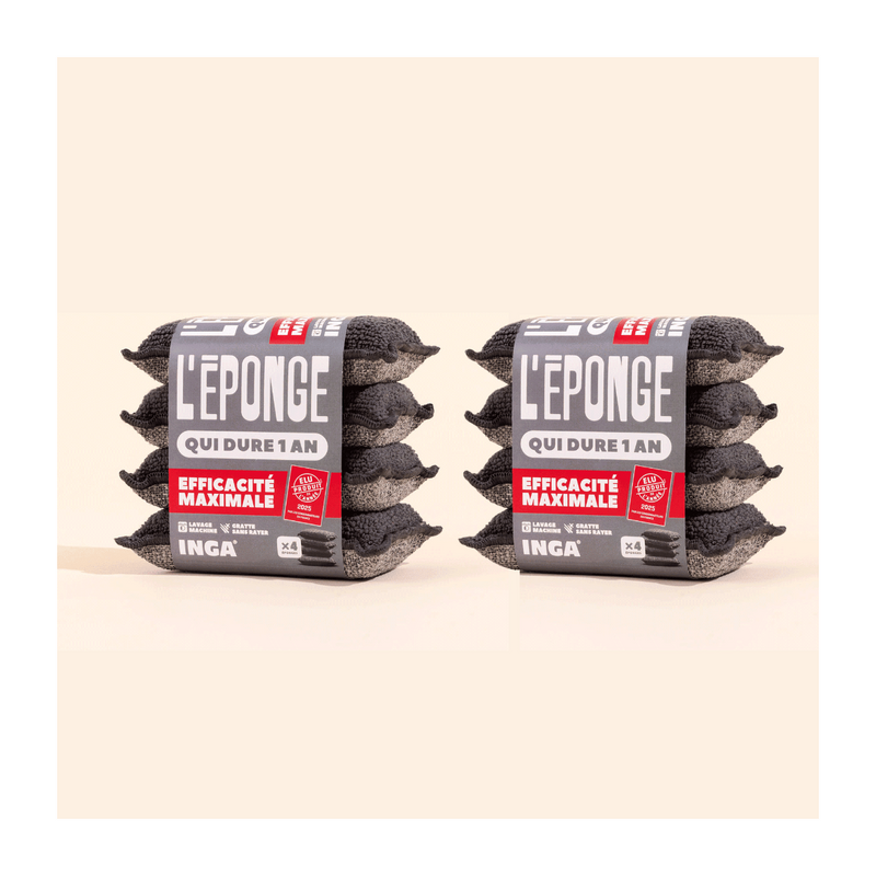 Éponges Lavables 4 Grises