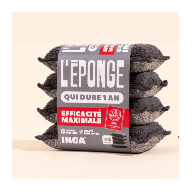 Éponges Lavables 4 Grises