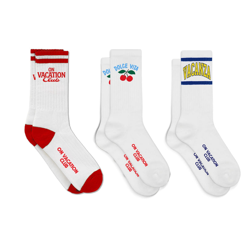 3-Pack Trio Socks - White