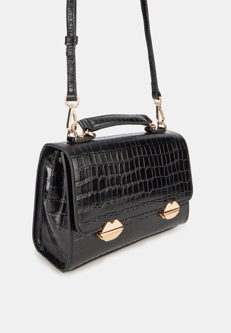 Sac With A Kiss - Croco Noir