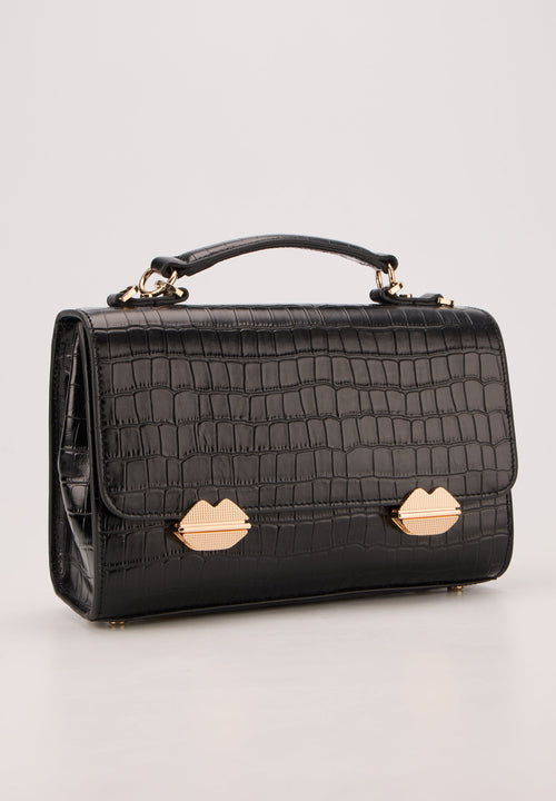 Sac With A Kiss - Croco Noir